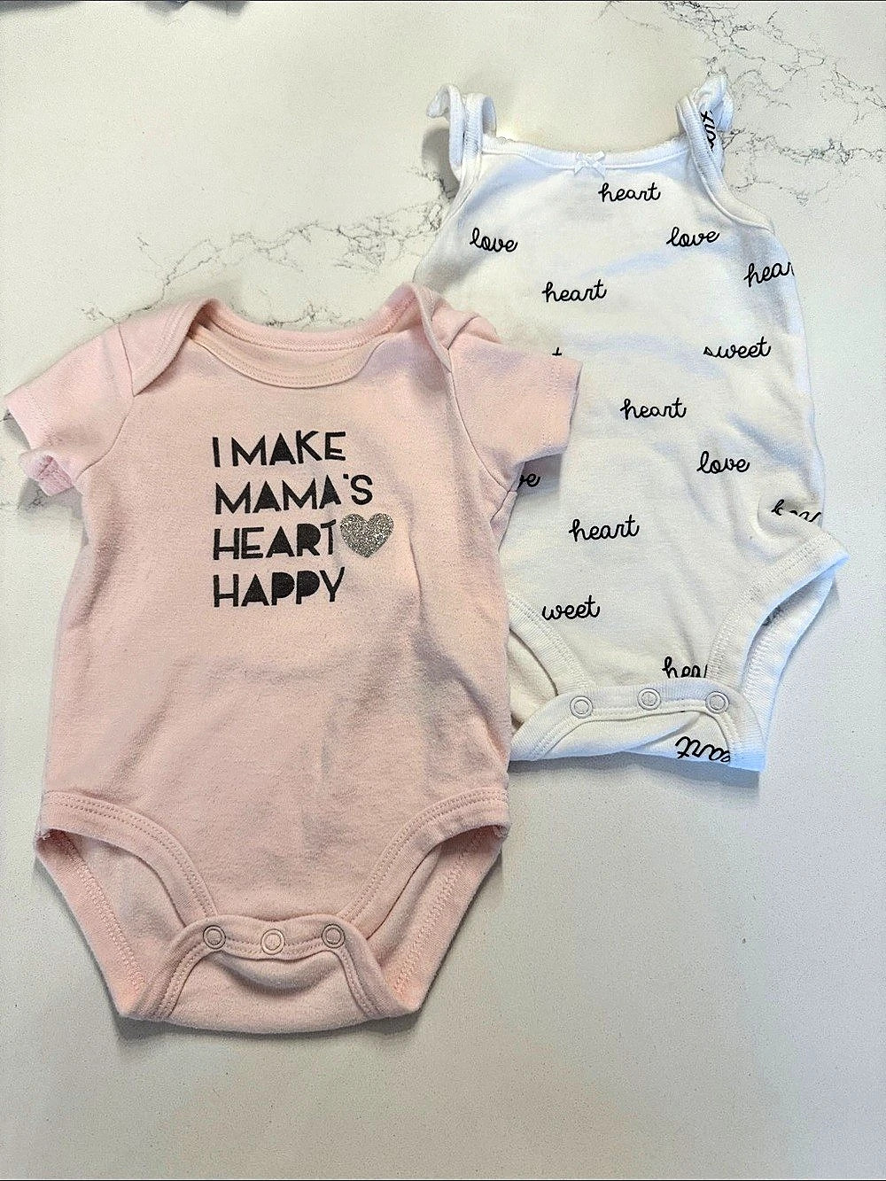 Baby Bodysuit Set Pink & White
